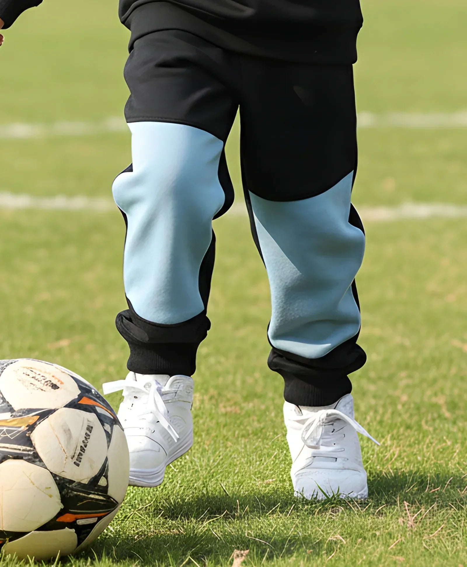 BLACK BLUE INTERLOCK BOYS FLEECE JOGGER - BLACK