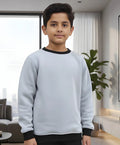 BLACK MELANGE BOYS FLEECE SWEATSHIRT - GREY