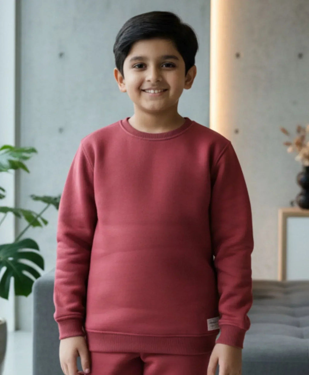 BEYOND BASIC BOYS FLEECE SWEATSHIRT - WINE