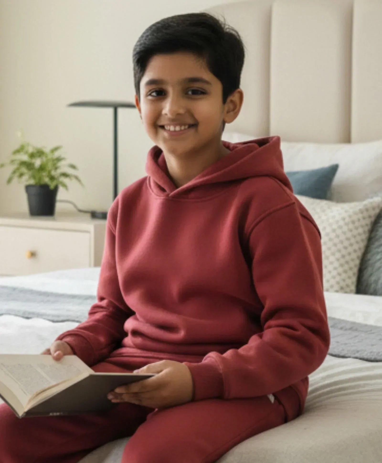 BEYOND BASIC BOYS FLEECE HOODIE - WINE