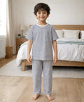 BLACK WHITE STRIPE SHORT SLEEVE PYJAMA SET - BLACK/WHITE