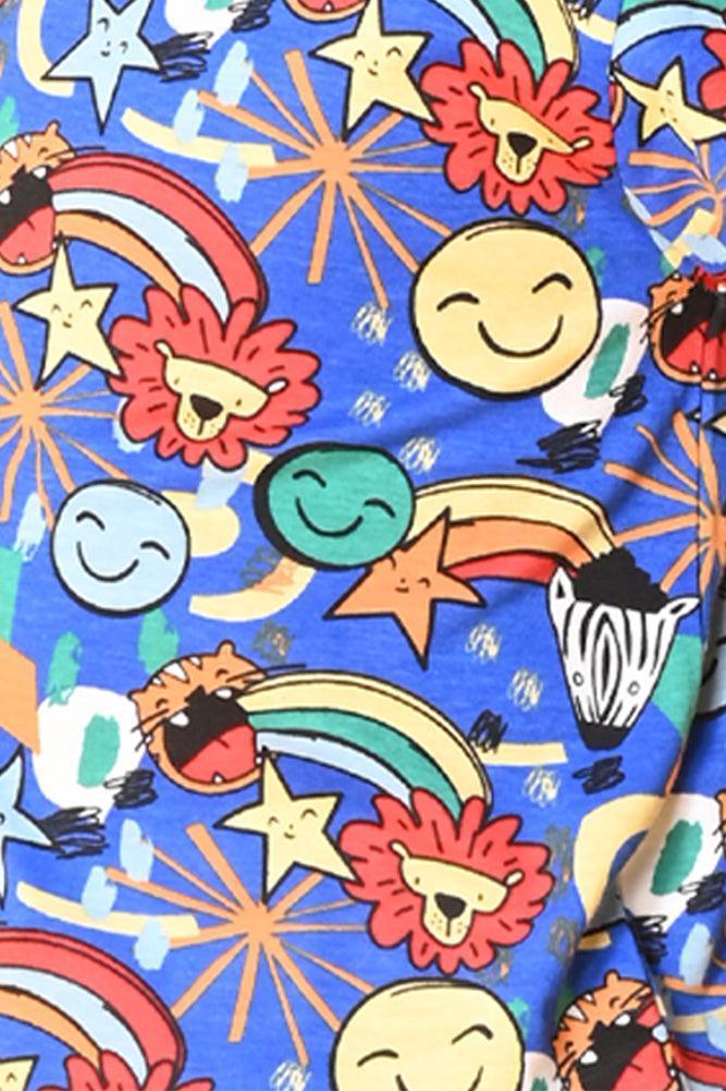 ANIMAL ECRU MELANGE SHORTS SET- BLUE/ECRU MEL.