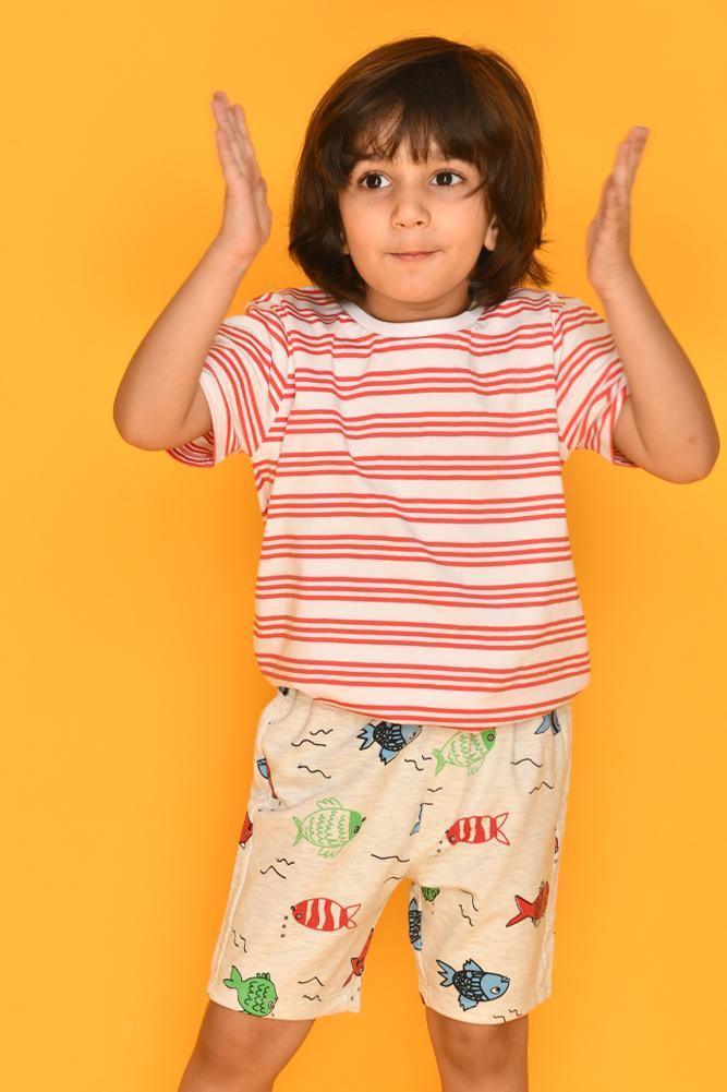FISH PRINT SHORTS