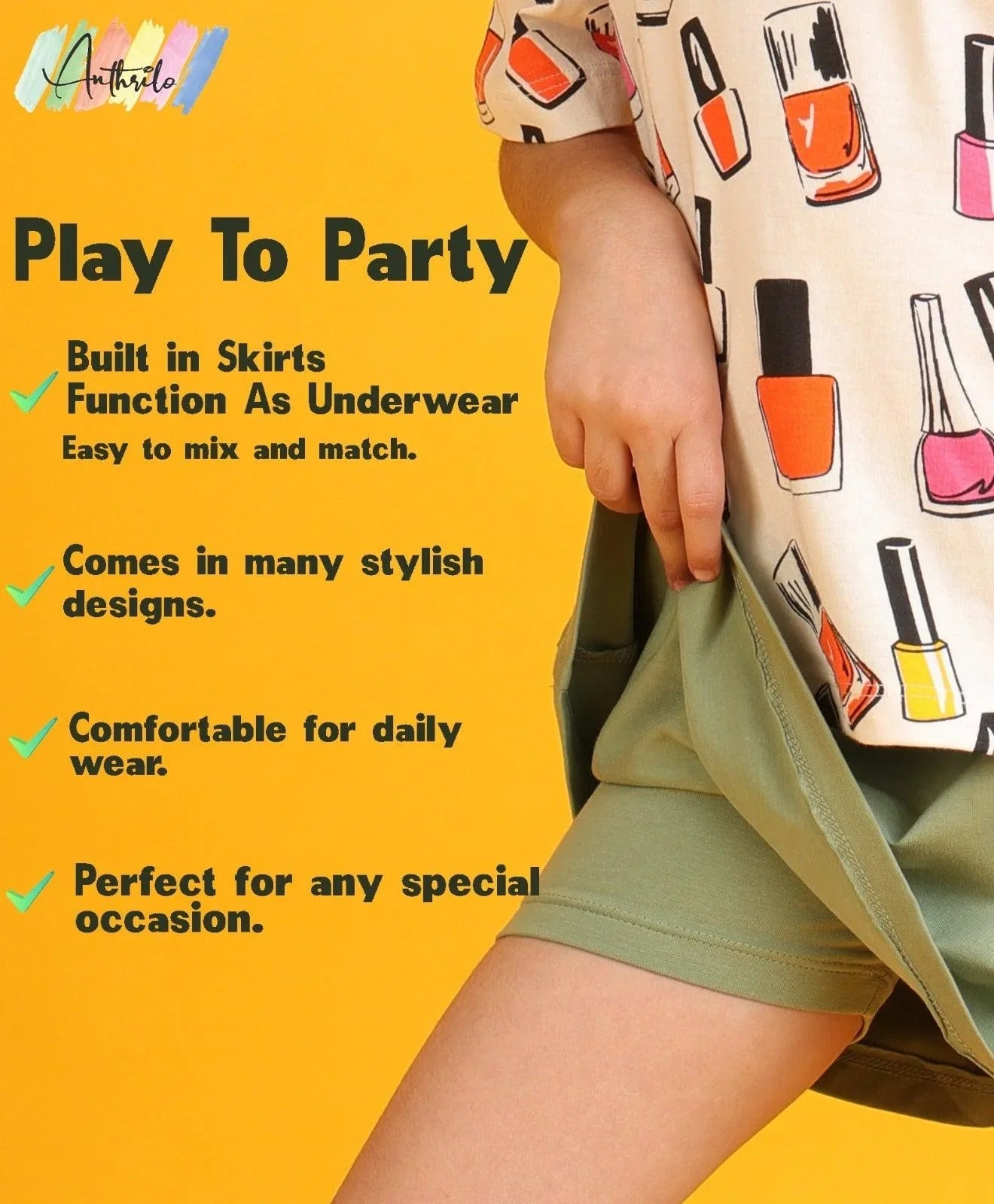 BUTTERFLY SUMMER BLACK SKIRT SET - GREEN/BLACK