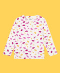 LIPS LONG SLEEVES GIRLS T-SHIRT - WHITE