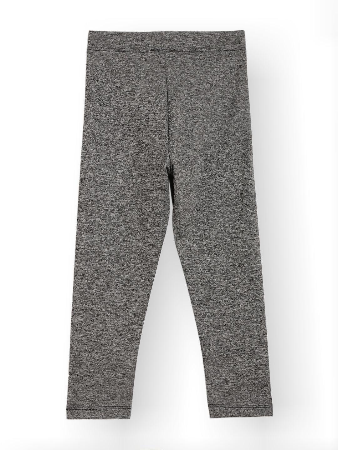 BLACK MELANGE SPORTY LEGGINGS - BLACK