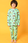 FOOTBALL LONG SLEEVES PYJAMA SET - GREEN