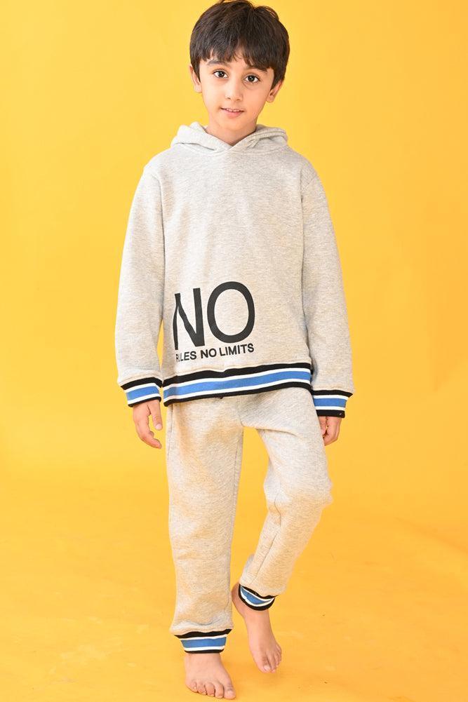 GREY BLUE CUFFED JOGGERS (FLEECE)