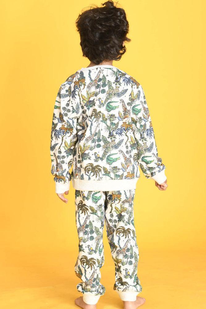 JUNGLE FLEECE HOODIE SWEATSHIRT - GREY