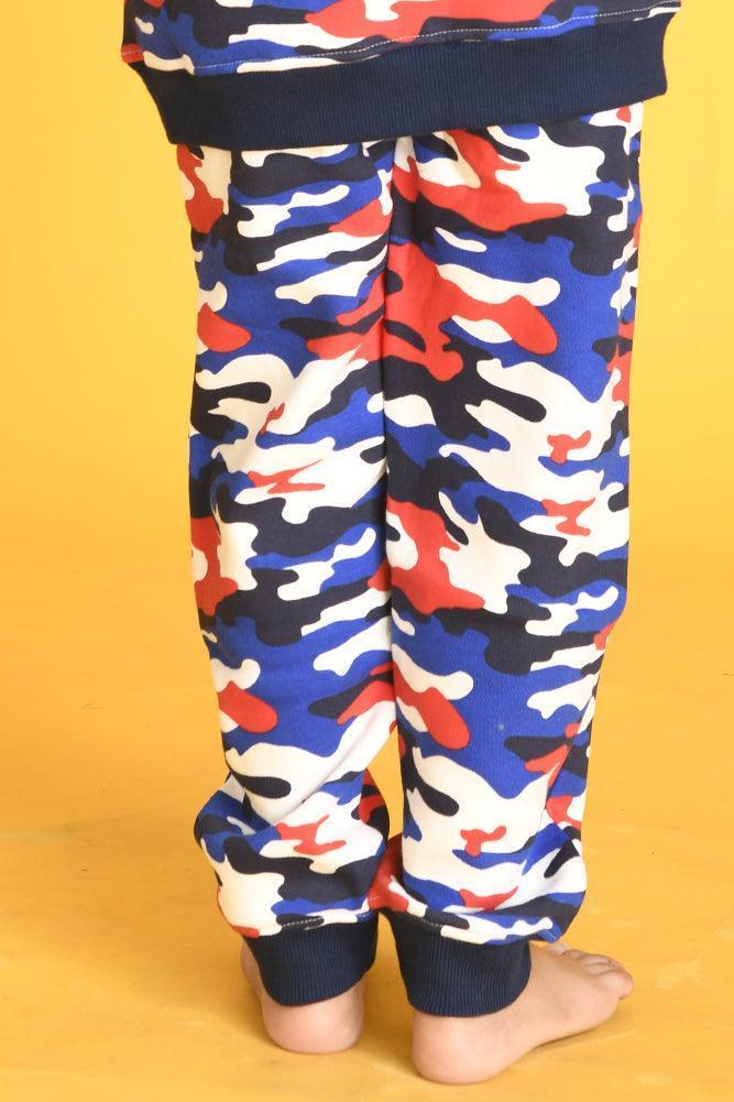 CAMOUFLAGE FLEECE BOYS JOGGER - WHITE