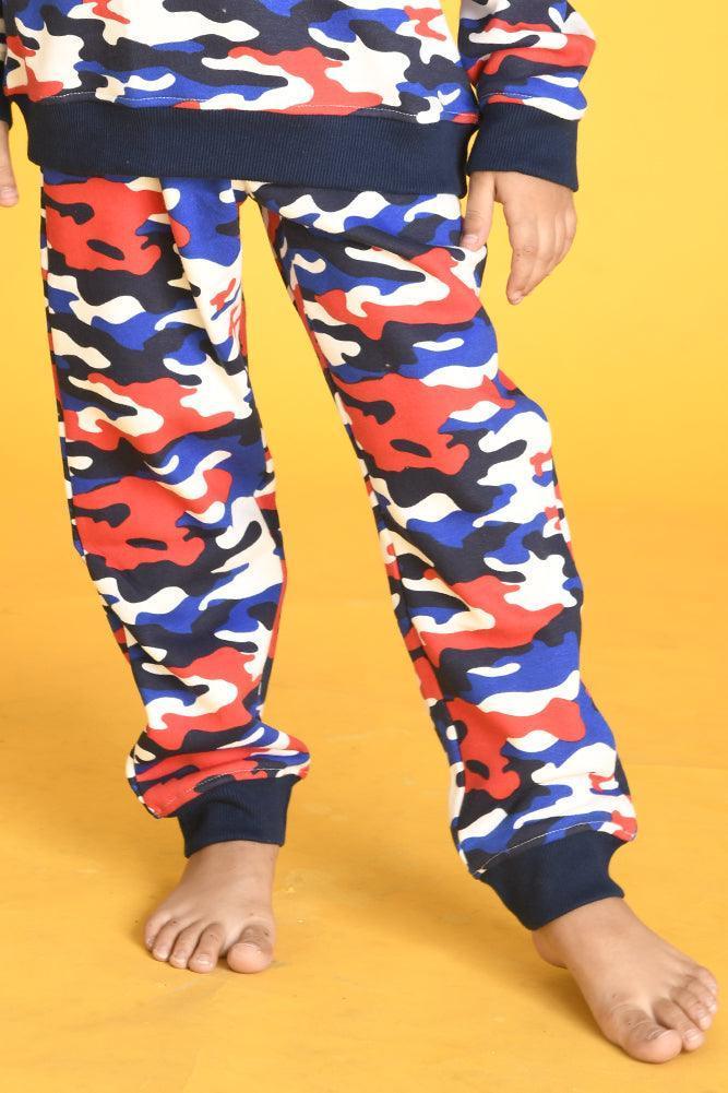 CAMOUFLAGE FLEECE BOYS JOGGER - WHITE