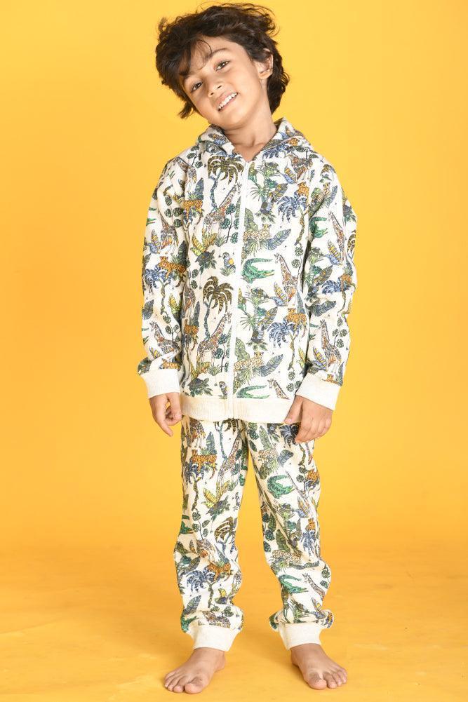JUNGLE FLEECE BOYS JOGGER - WHITE
