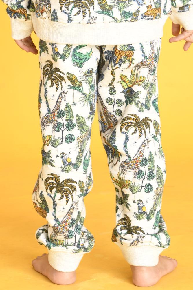 JUNGLE FLEECE BOYS JOGGER - WHITE
