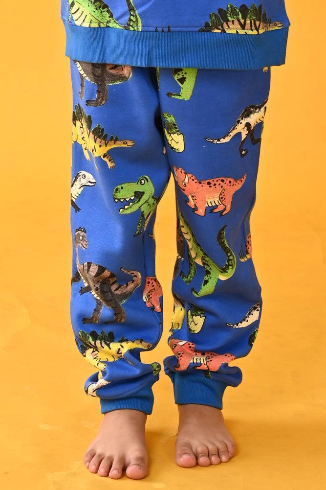 DINOSAUR FLEECE JOGGER - BLUE